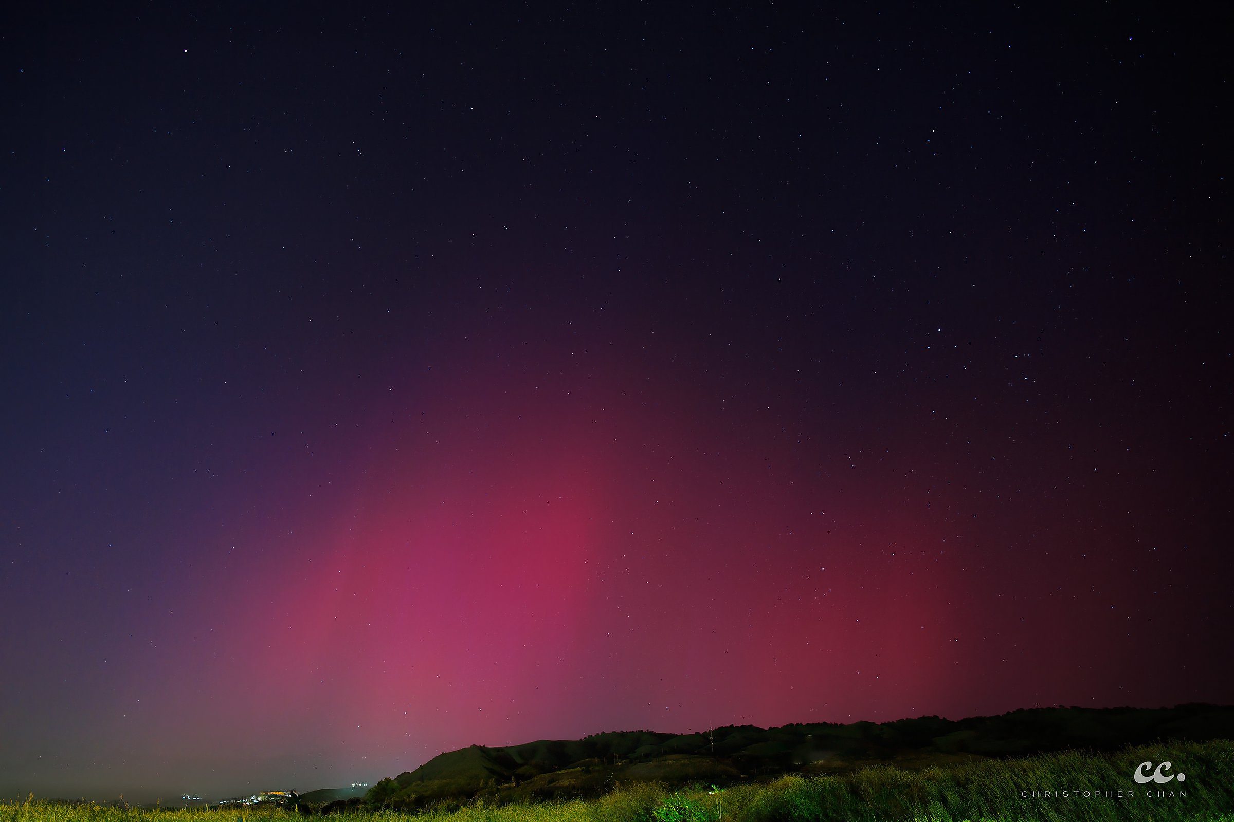 Aurora over San Jose, California.