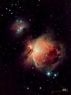 The Orion Nebula, photographed from San Jose, California.