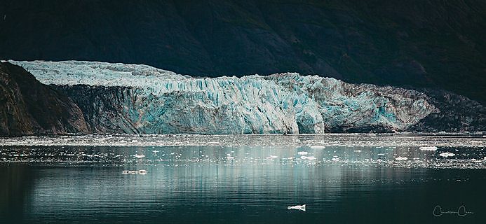 Ice and mountains in Glacier Bay National Park, Alaska.