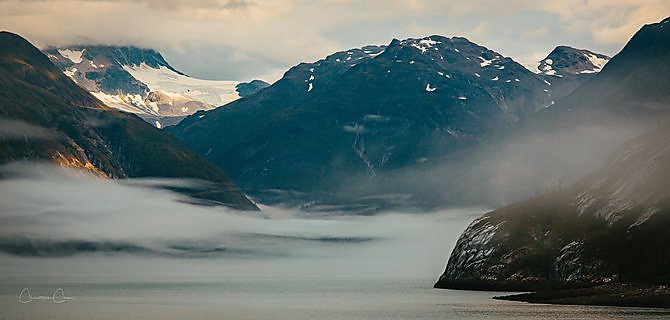 Floating ice in the waters of Glacier Bay National Park, Alaska.