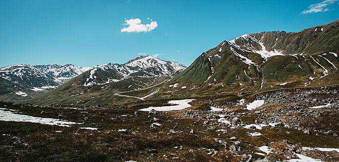 Open alpine country at Hatcher Pass, Alaska.