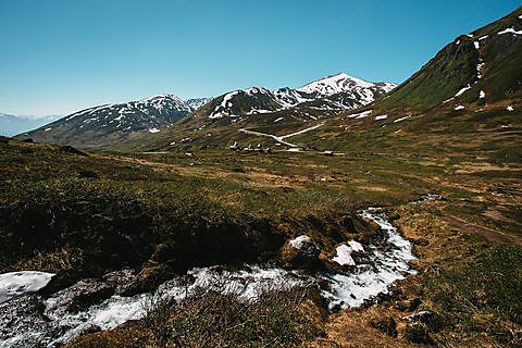 Mountain tundra at Hatcher Pass, Alaska.