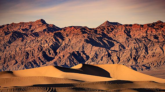 Badlands at Zabriskie Point in Death Valley National Park, California.