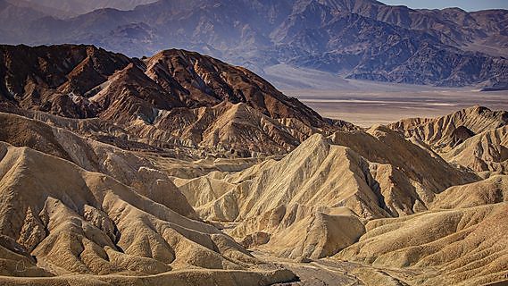 Badlands at Zabriskie Point in Death Valley National Park, California.