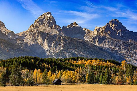 The Teton Range at Schwabacher Landing, Wyoming.
