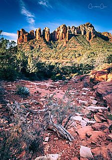 Thunder Mountain at sunset in Sedona, Arizona.