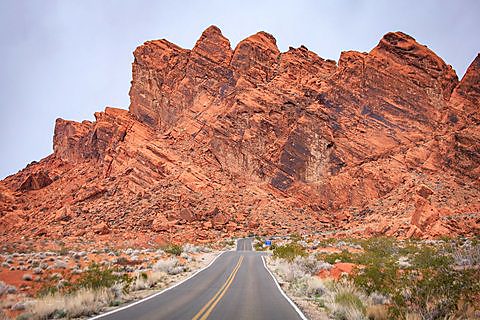 Red sandstone formations in Valley of Fire State Park, Nevada.