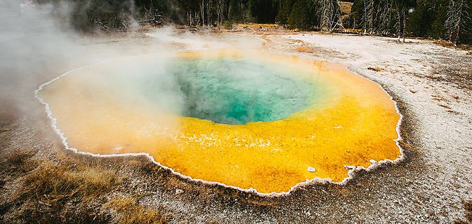Morning Glory Pool in Yellowstone National Park, Wyoming.