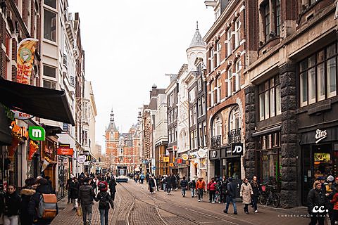 Gabled canal houses in Amsterdam.