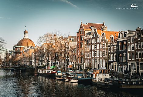 Gabled canal houses in Amsterdam.