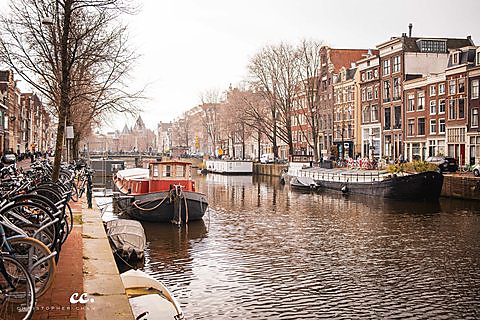 A canal in Amsterdam.