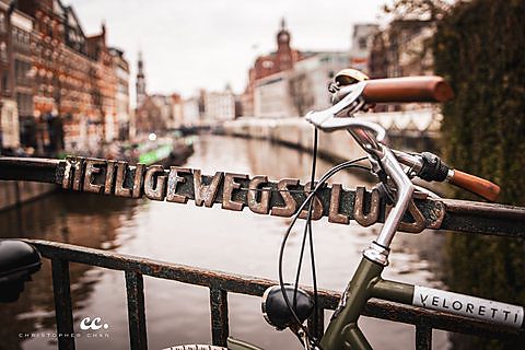 A bridge over a canal in Amsterdam.