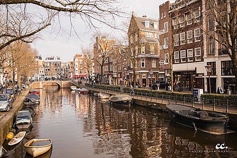 A canal in Amsterdam.