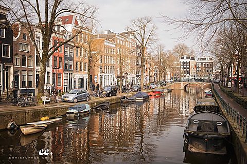 A canal in Amsterdam.