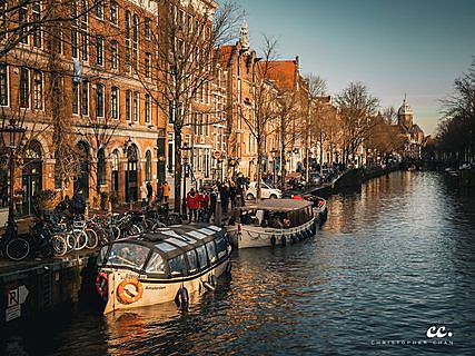 A canal in Amsterdam.