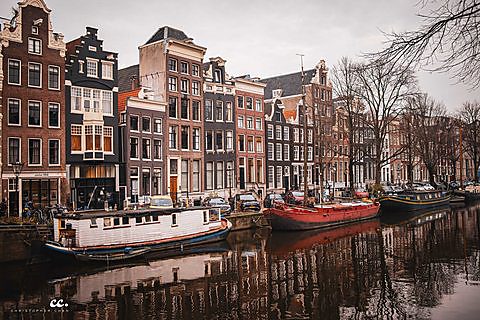 A narrow street in the Jordaan, Amsterdam.