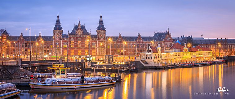 Amsterdam at sunrise.