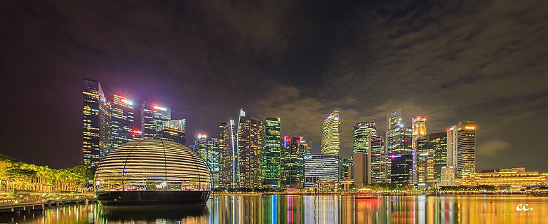 National Day fireworks over Singapore.